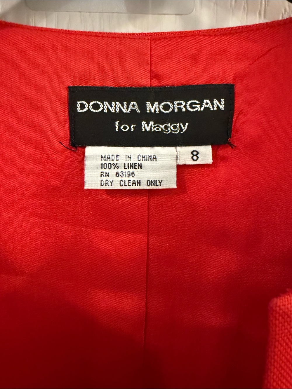Donna Morgan Vintage Vibrant Red Skirt Set with Bow Accents - Picture 5 of 15